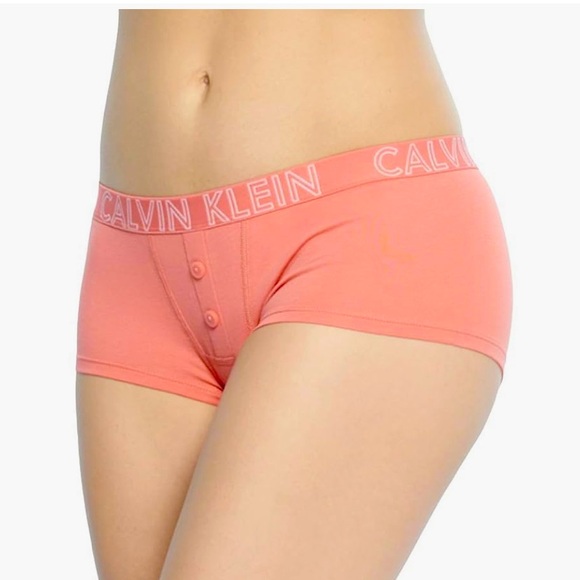 Calvin Klein ULTIMATE COTTON BOYSHORT for women - Pink and Dark Gray - Picture 9 of 11